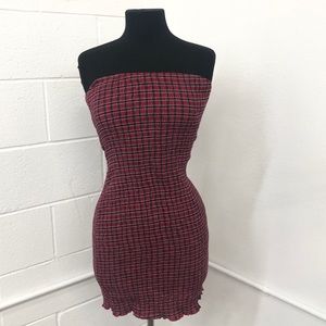 Mini Plaid Tube Dress